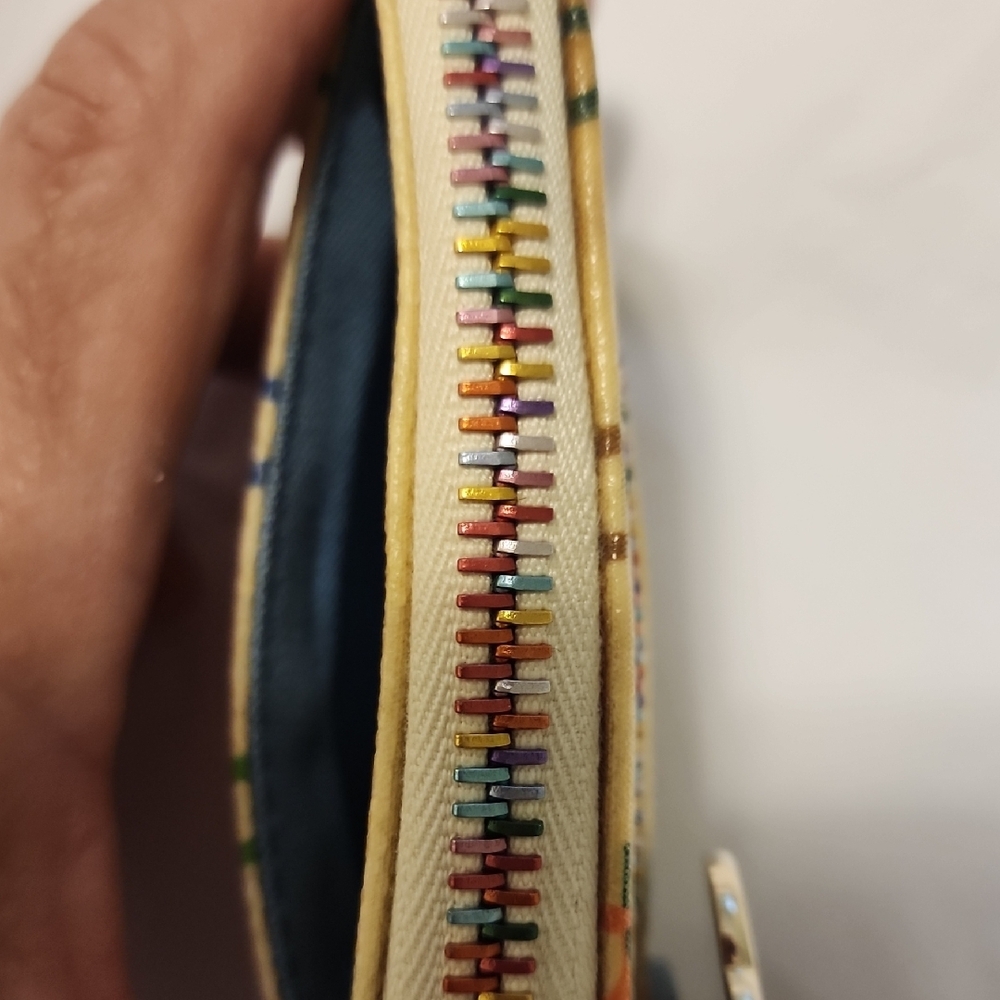 Dooney & Bourke Tan Multicolor Logo Keychain Pouch - Picture 8 of 10